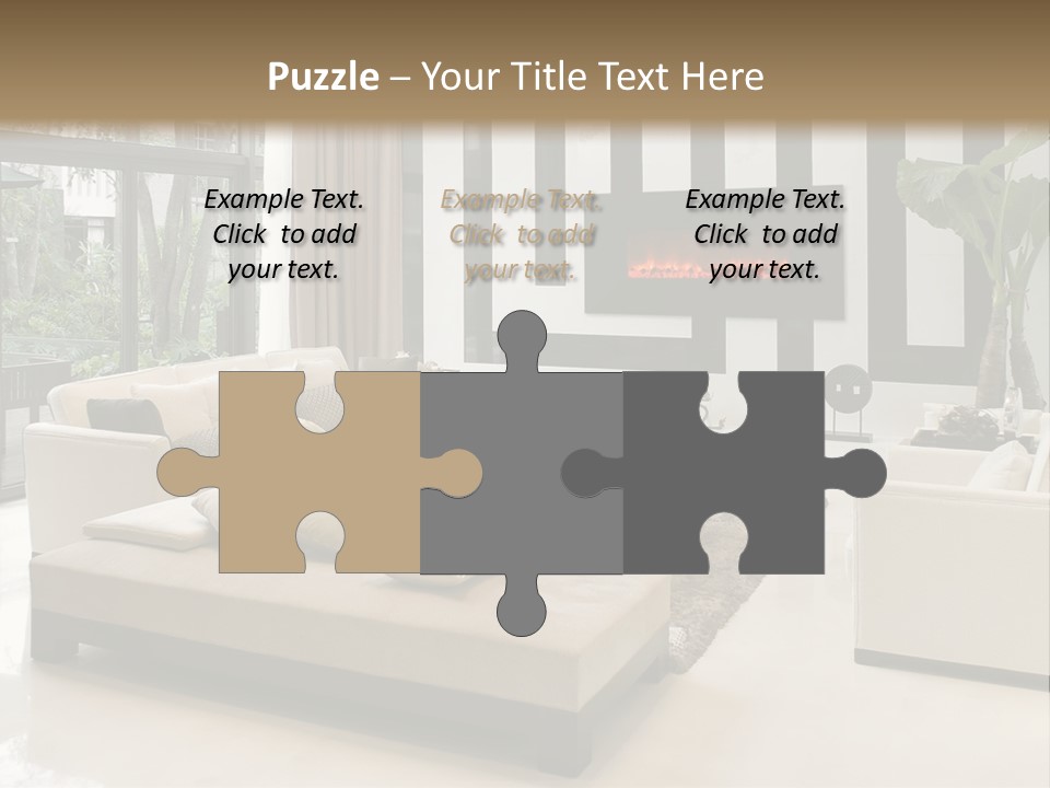 Modern House,Living-Room With The Modern Furniture PowerPoint Template