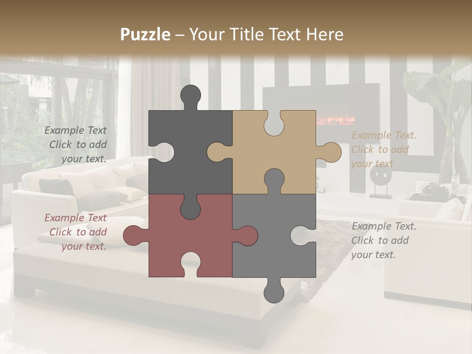 Modern House,Living-Room With The Modern Furniture PowerPoint Template