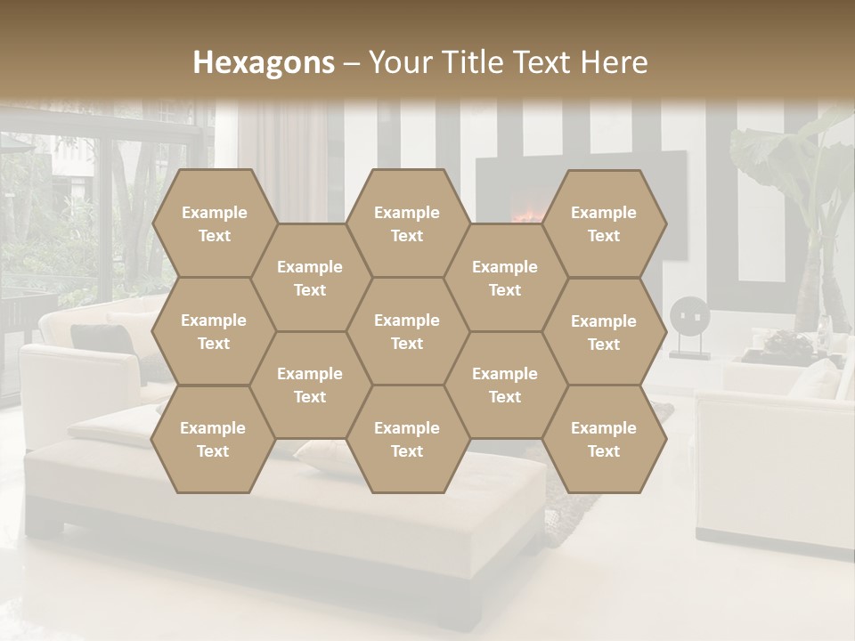 Modern House,Living-Room With The Modern Furniture PowerPoint Template