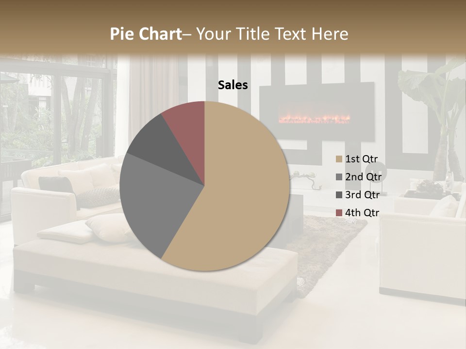 Modern House,Living-Room With The Modern Furniture PowerPoint Template