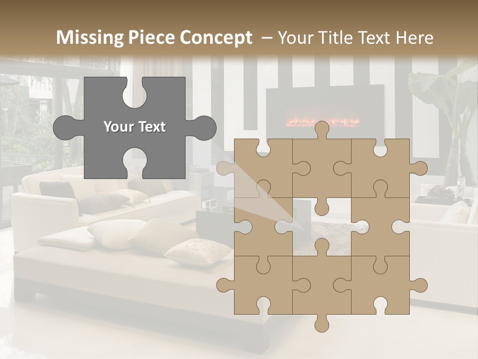 Modern House,Living-Room With The Modern Furniture PowerPoint Template