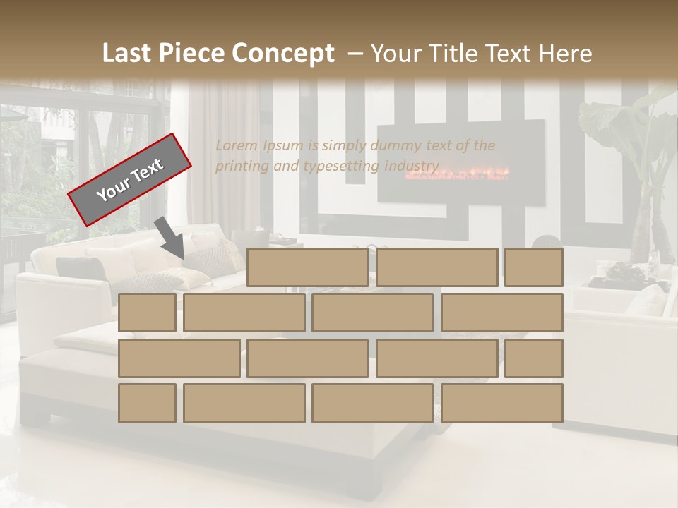 Modern House,Living-Room With The Modern Furniture PowerPoint Template