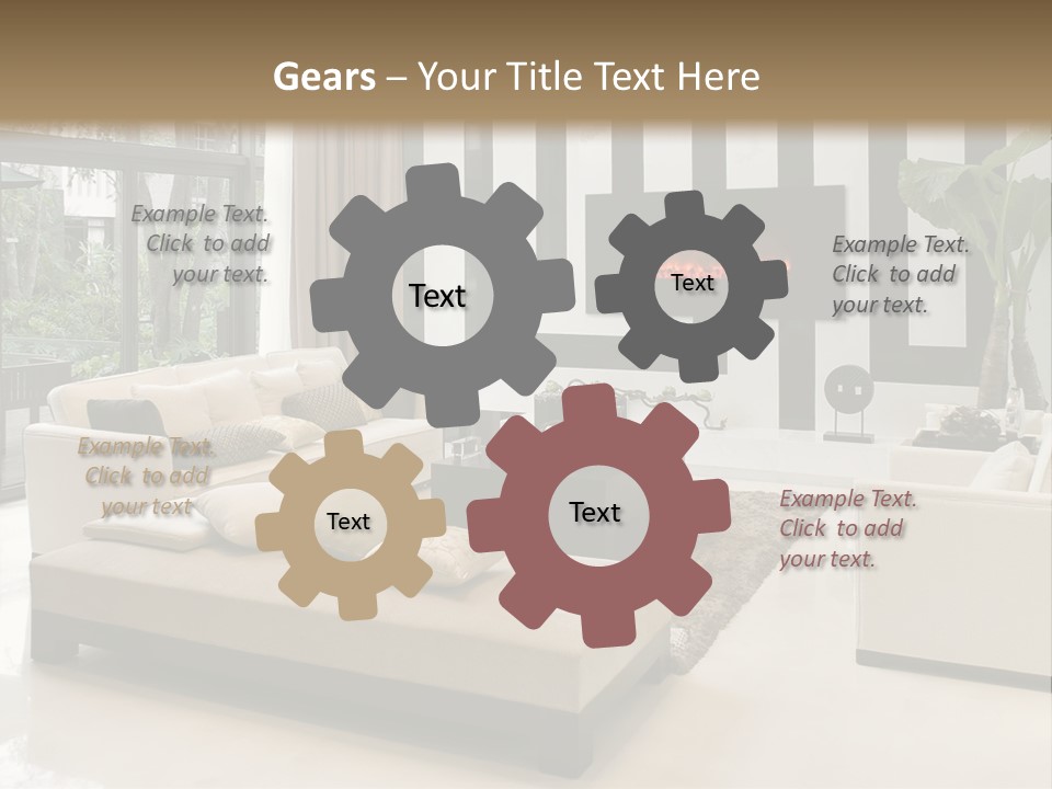 Modern House,Living-Room With The Modern Furniture PowerPoint Template