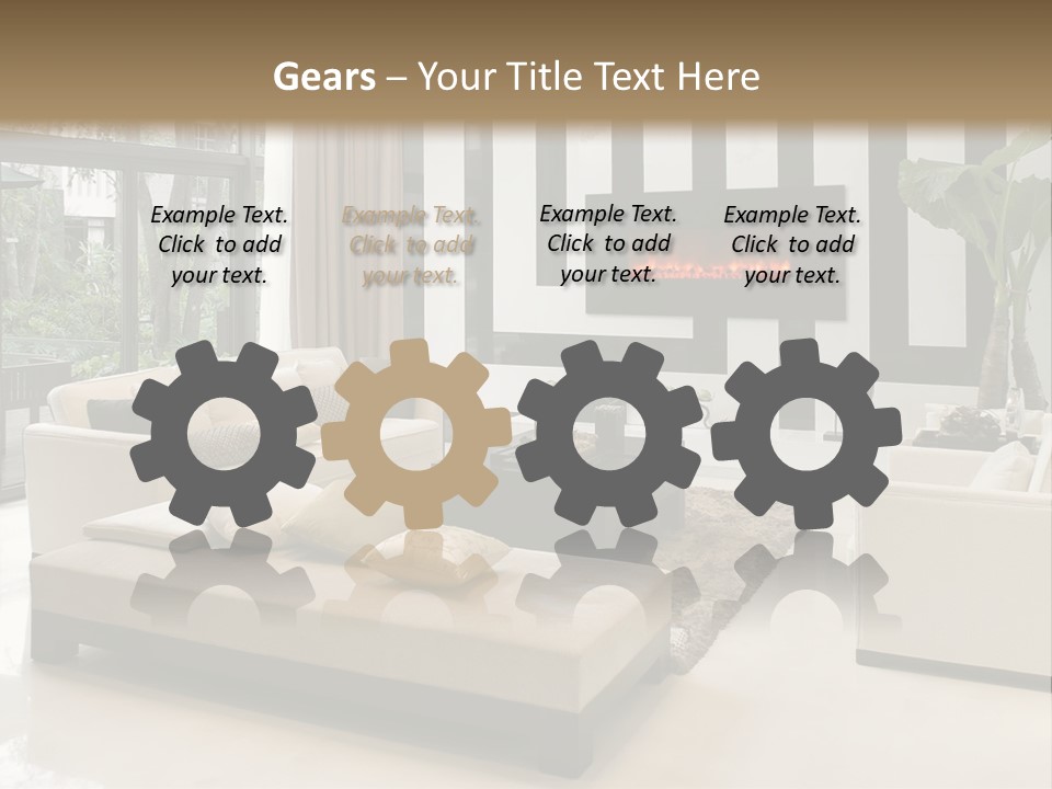 Modern House,Living-Room With The Modern Furniture PowerPoint Template