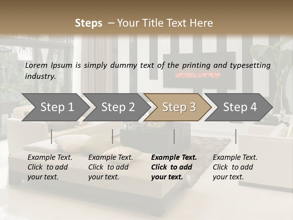 Modern House,Living-Room With The Modern Furniture PowerPoint Template