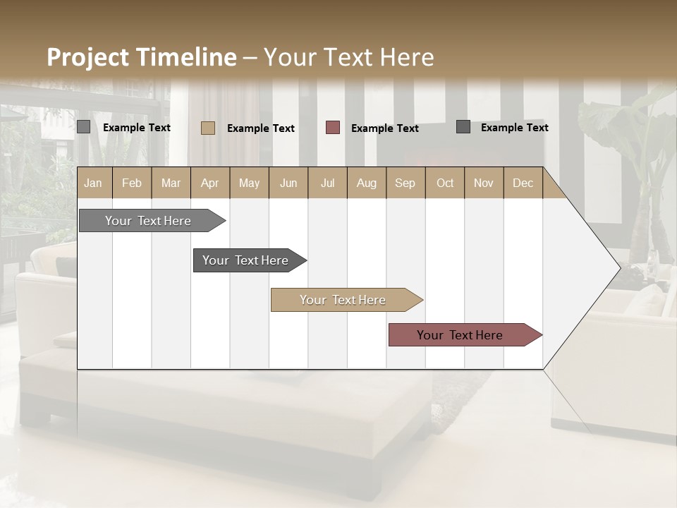 Modern House,Living-Room With The Modern Furniture PowerPoint Template