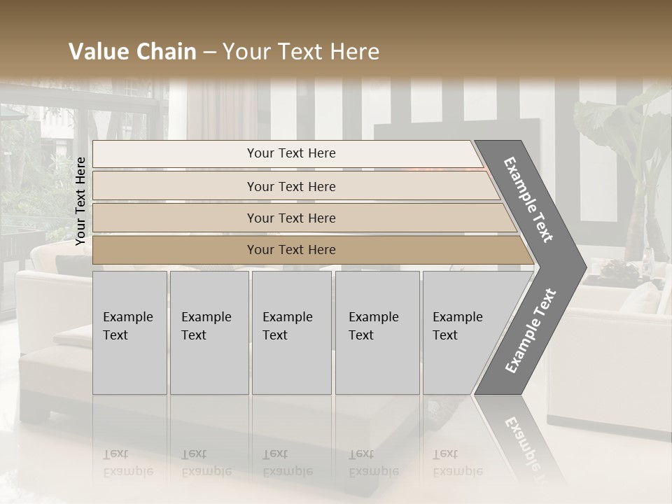 Modern House,Living-Room With The Modern Furniture PowerPoint Template