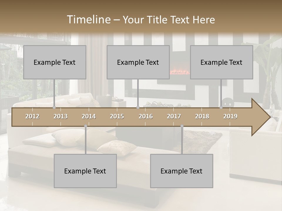 Modern House,Living-Room With The Modern Furniture PowerPoint Template