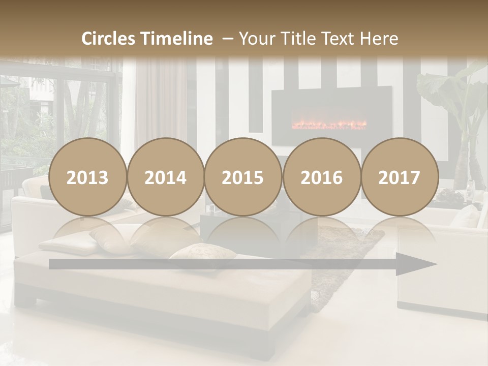 Modern House,Living-Room With The Modern Furniture PowerPoint Template