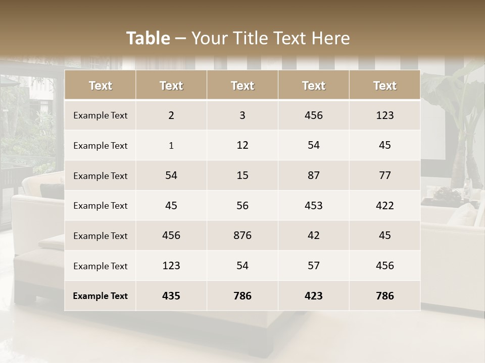 Modern House,Living-Room With The Modern Furniture PowerPoint Template