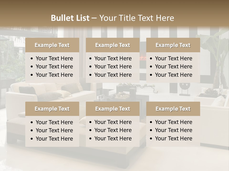 Modern House,Living-Room With The Modern Furniture PowerPoint Template