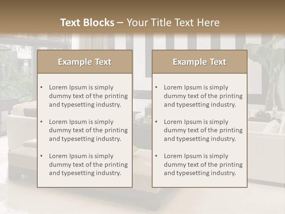 Modern House,Living-Room With The Modern Furniture PowerPoint Template