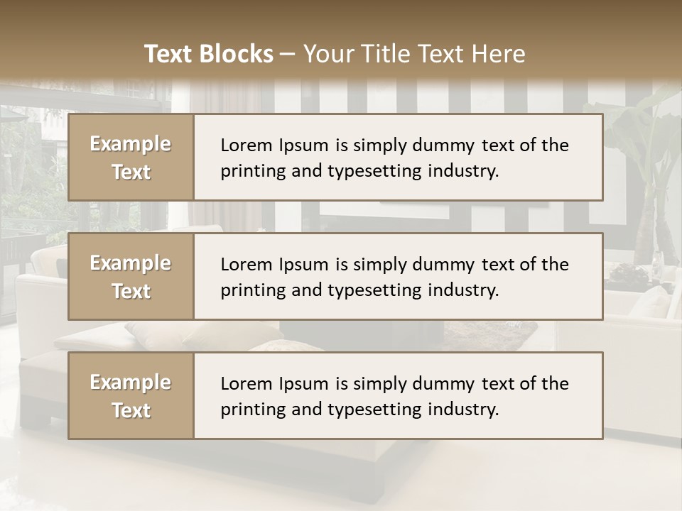 Modern House,Living-Room With The Modern Furniture PowerPoint Template