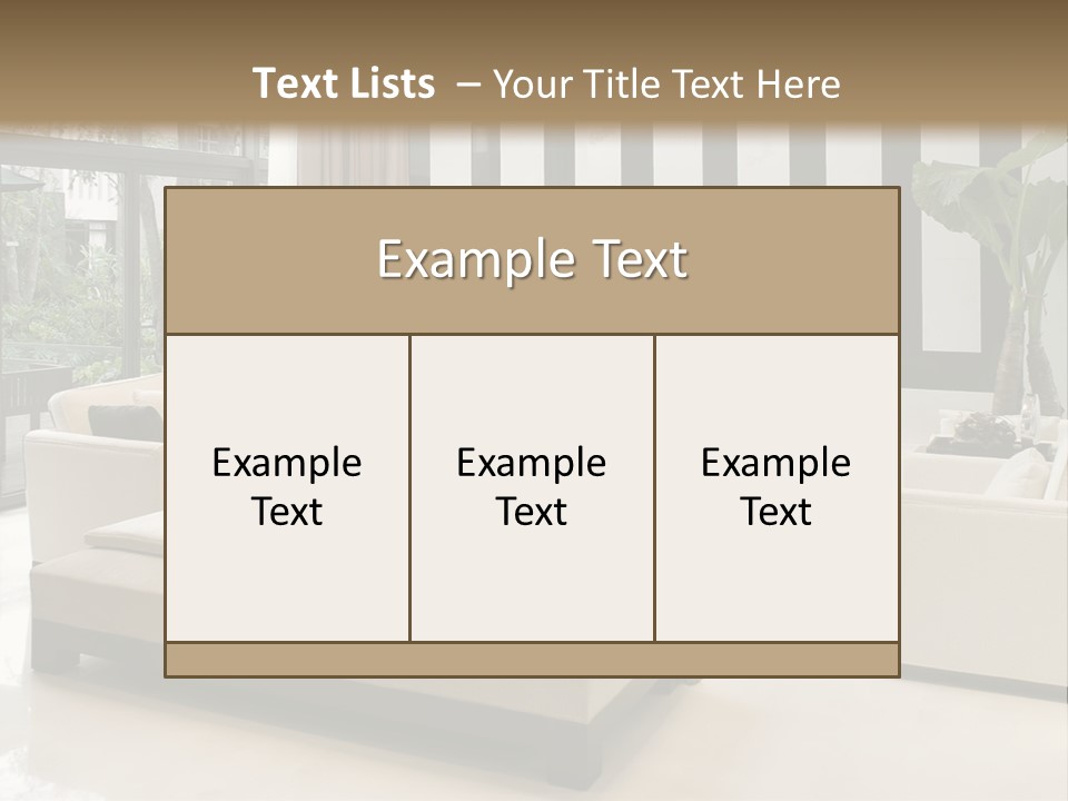 Modern House,Living-Room With The Modern Furniture PowerPoint Template