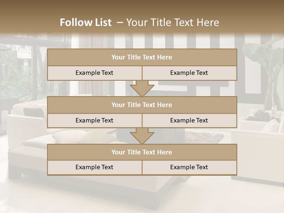 Modern House,Living-Room With The Modern Furniture PowerPoint Template