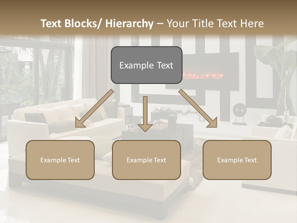 Modern House,Living-Room With The Modern Furniture PowerPoint Template