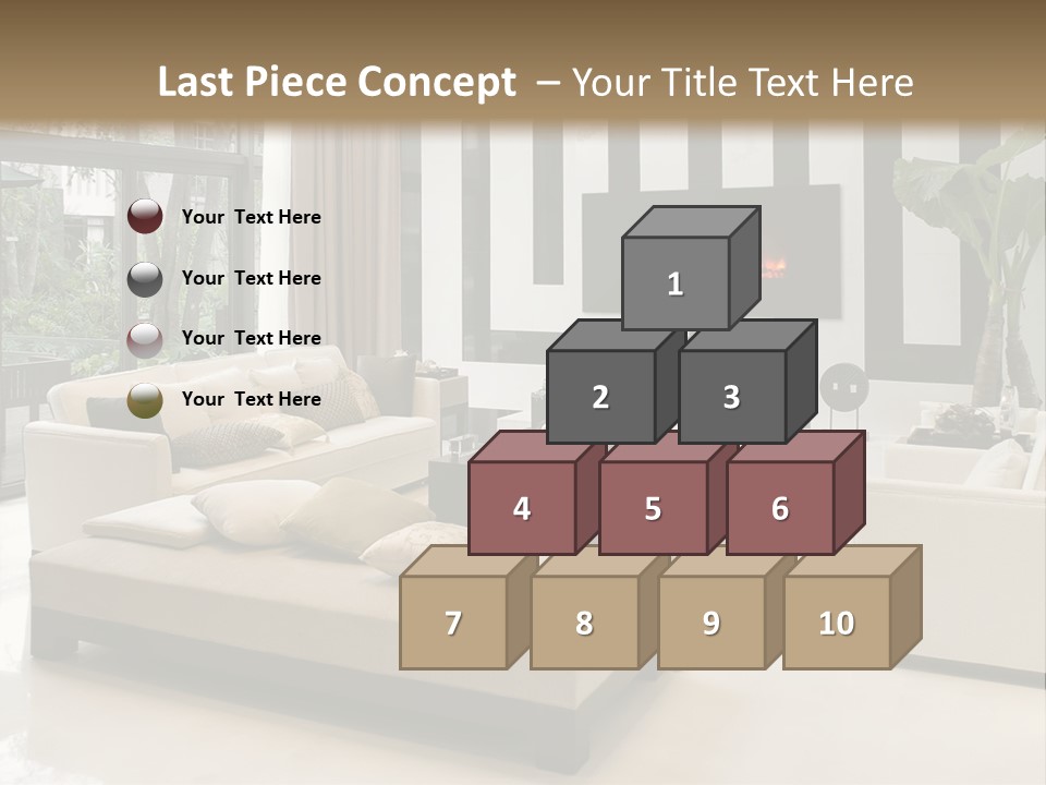 Modern House,Living-Room With The Modern Furniture PowerPoint Template