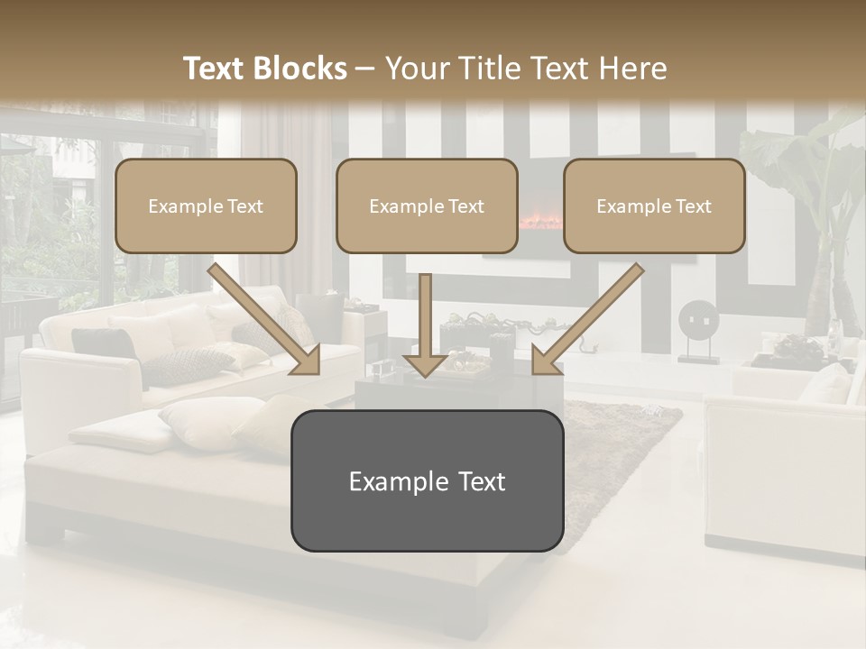 Modern House,Living-Room With The Modern Furniture PowerPoint Template