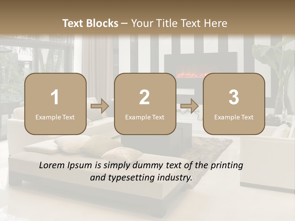 Modern House,Living-Room With The Modern Furniture PowerPoint Template