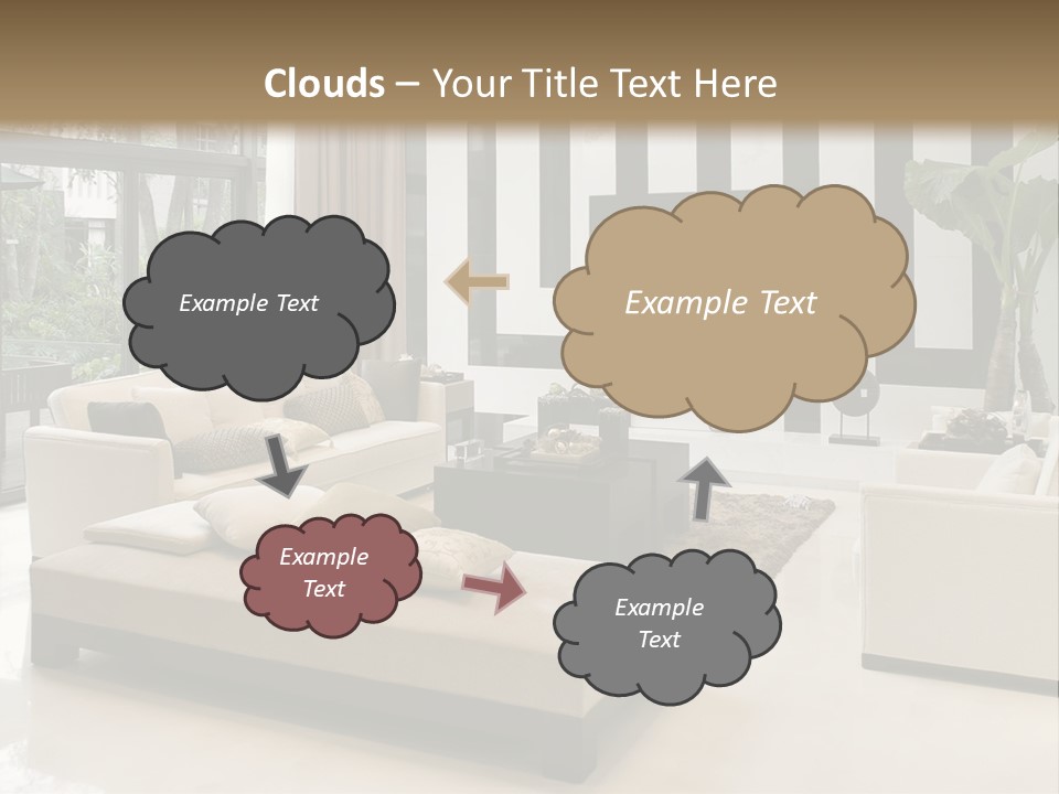 Modern House,Living-Room With The Modern Furniture PowerPoint Template