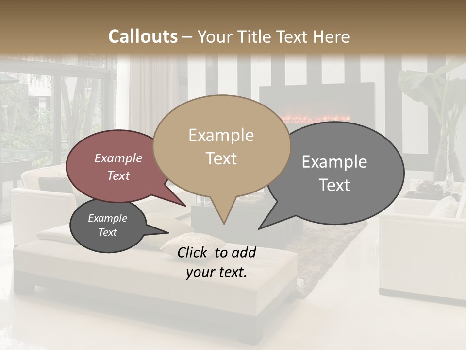 Modern House,Living-Room With The Modern Furniture PowerPoint Template
