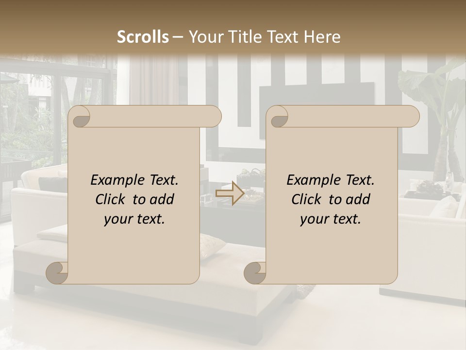 Modern House,Living-Room With The Modern Furniture PowerPoint Template