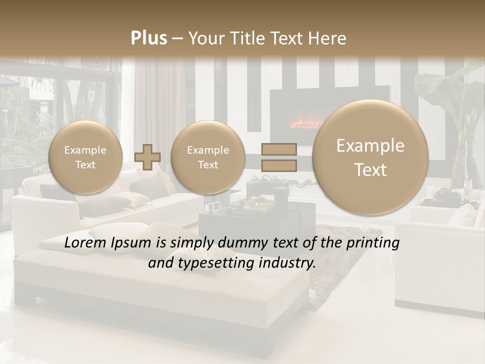 Modern House,Living-Room With The Modern Furniture PowerPoint Template