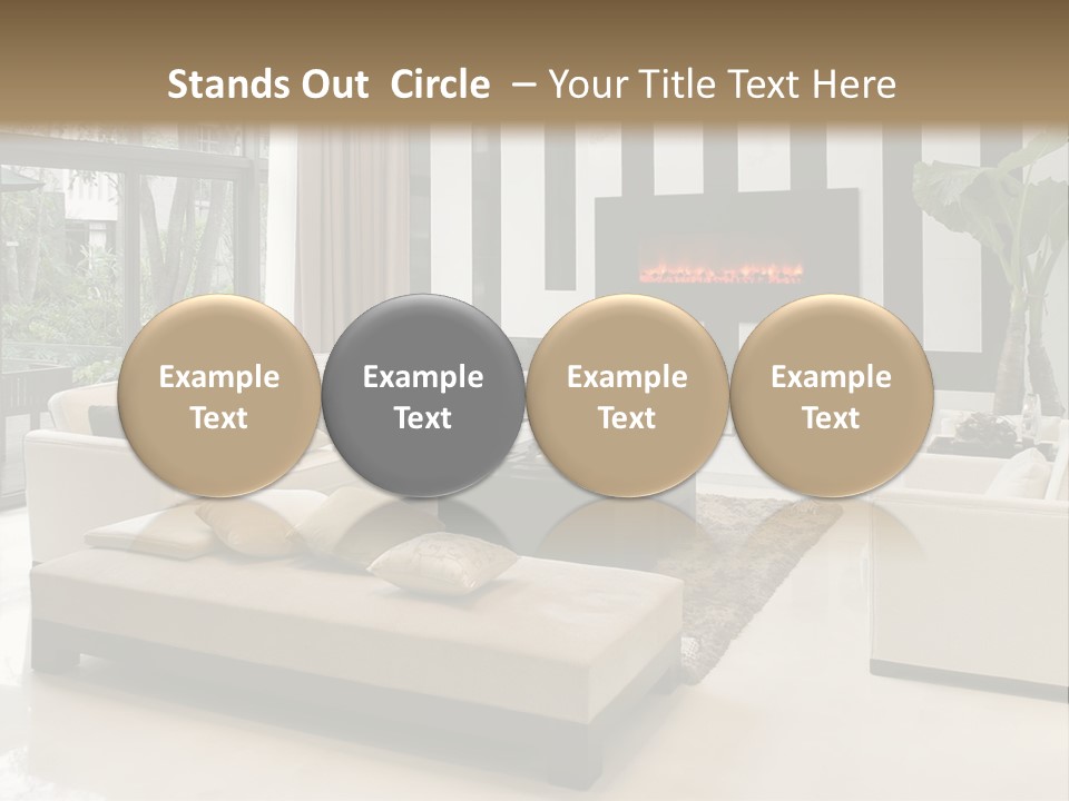 Modern House,Living-Room With The Modern Furniture PowerPoint Template