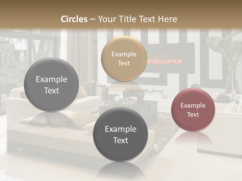 Modern House,Living-Room With The Modern Furniture PowerPoint Template