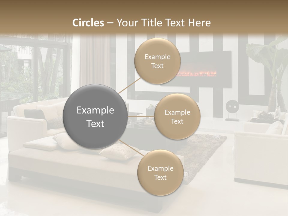 Modern House,Living-Room With The Modern Furniture PowerPoint Template