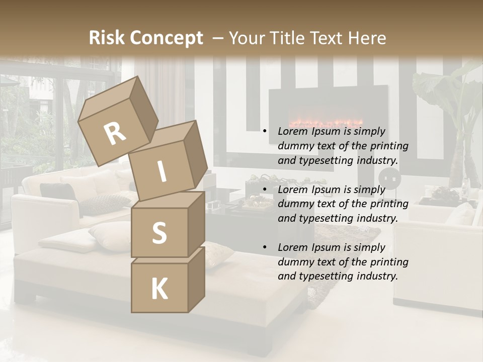Modern House,Living-Room With The Modern Furniture PowerPoint Template