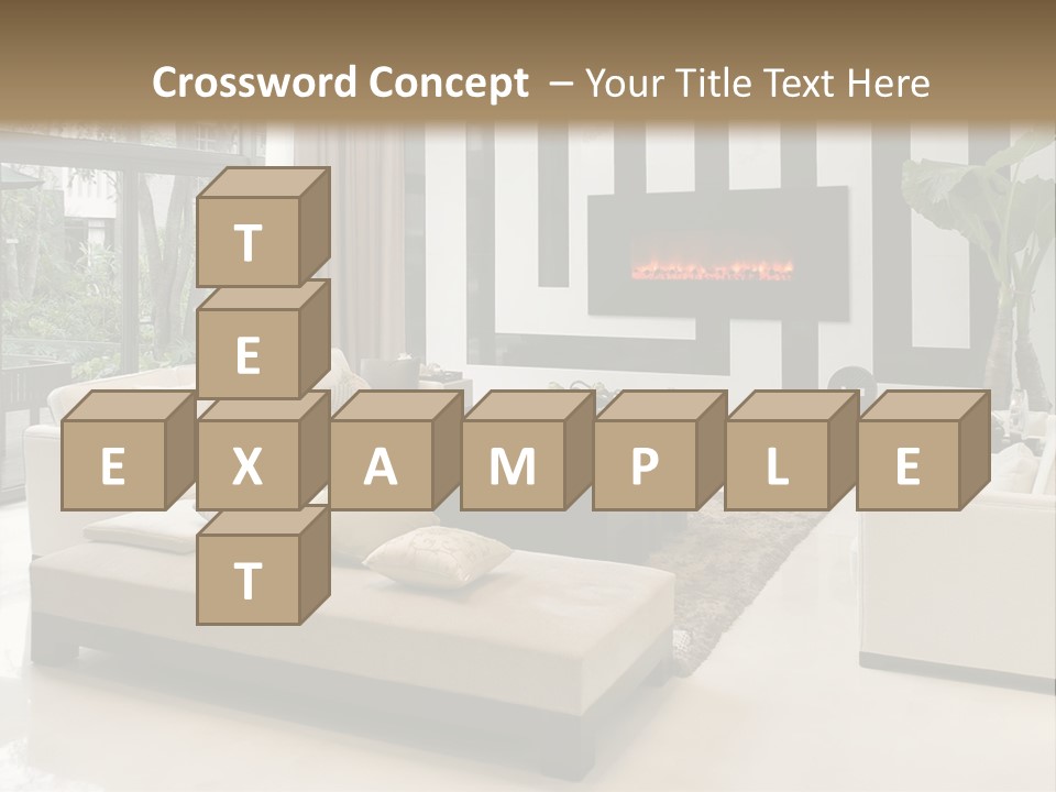 Modern House,Living-Room With The Modern Furniture PowerPoint Template