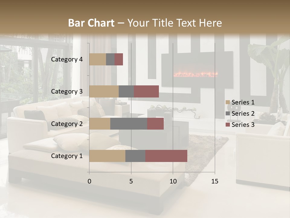 Modern House,Living-Room With The Modern Furniture PowerPoint Template