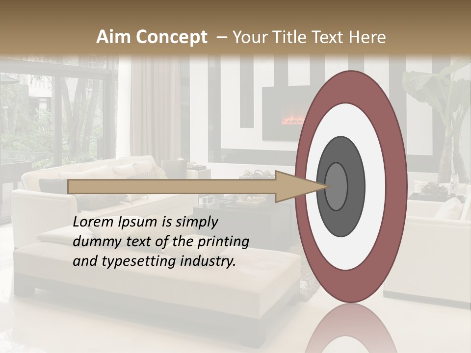 Modern House,Living-Room With The Modern Furniture PowerPoint Template