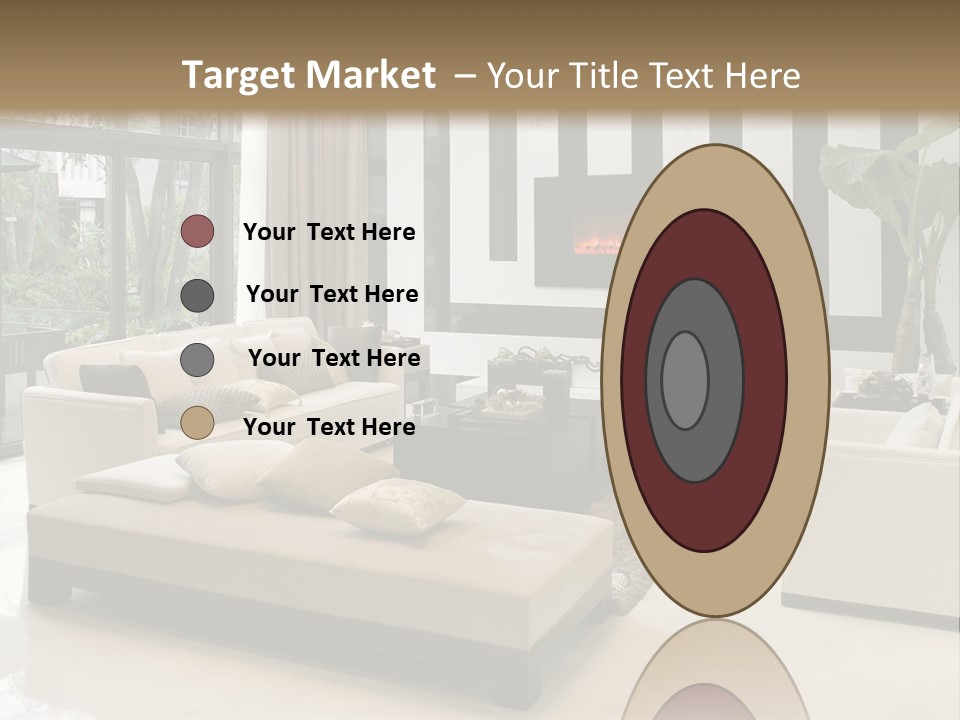 Modern House,Living-Room With The Modern Furniture PowerPoint Template