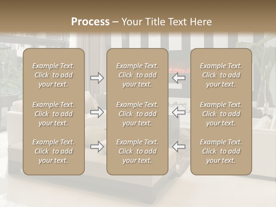 Modern House,Living-Room With The Modern Furniture PowerPoint Template