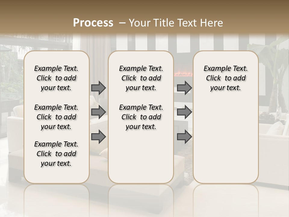 Modern House,Living-Room With The Modern Furniture PowerPoint Template