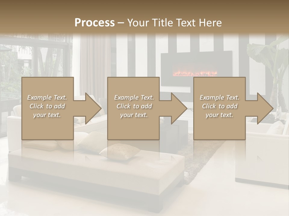 Modern House,Living-Room With The Modern Furniture PowerPoint Template