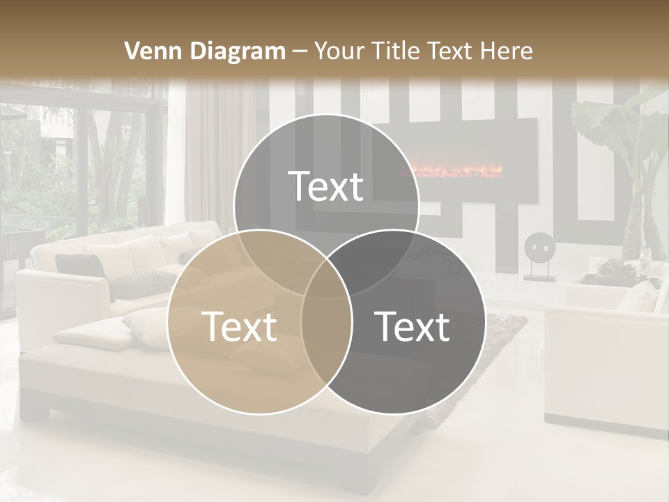 Modern House,Living-Room With The Modern Furniture PowerPoint Template