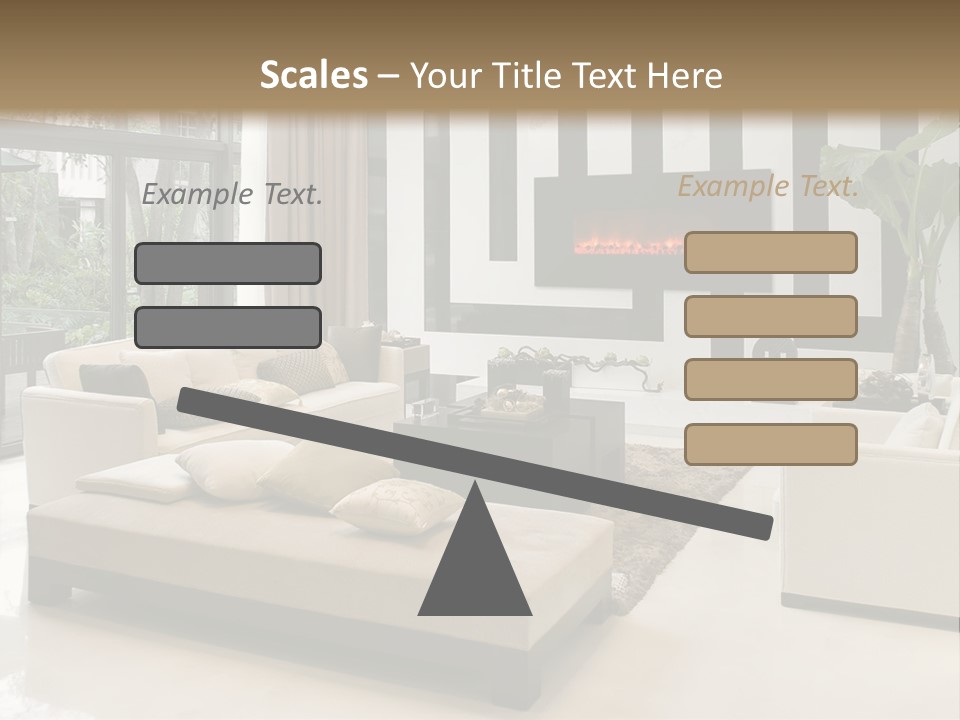Modern House,Living-Room With The Modern Furniture PowerPoint Template