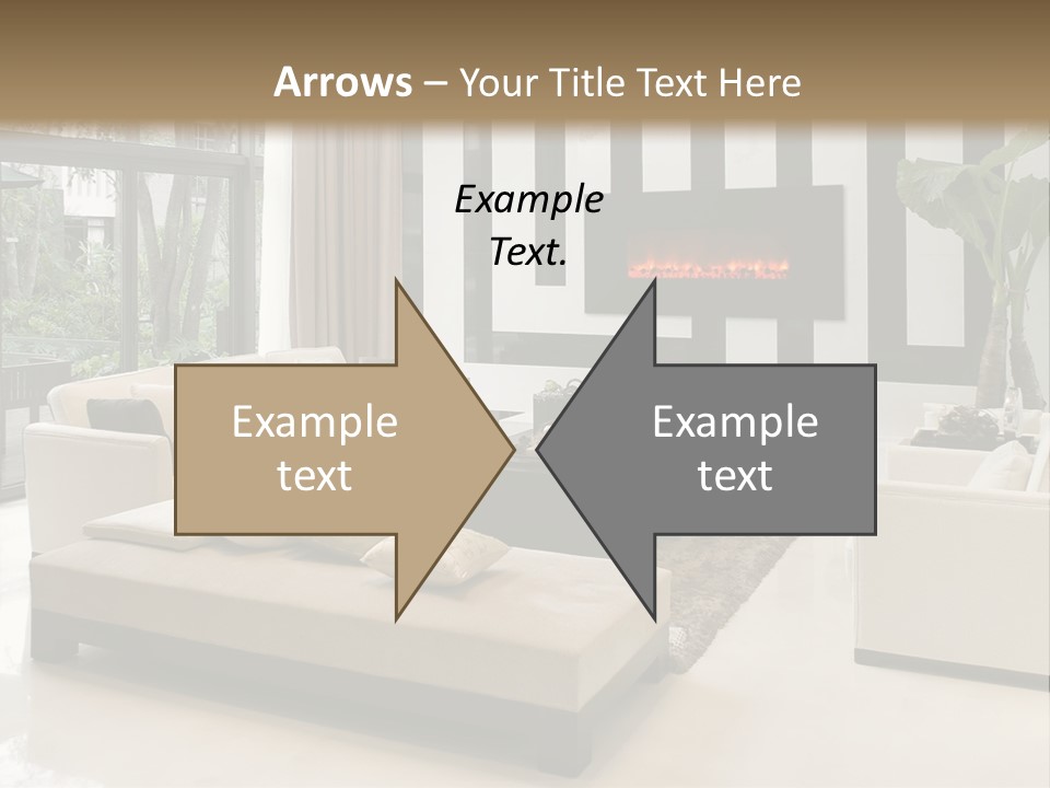 Modern House,Living-Room With The Modern Furniture PowerPoint Template