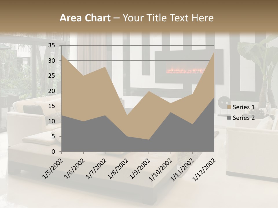 Modern House,Living-Room With The Modern Furniture PowerPoint Template