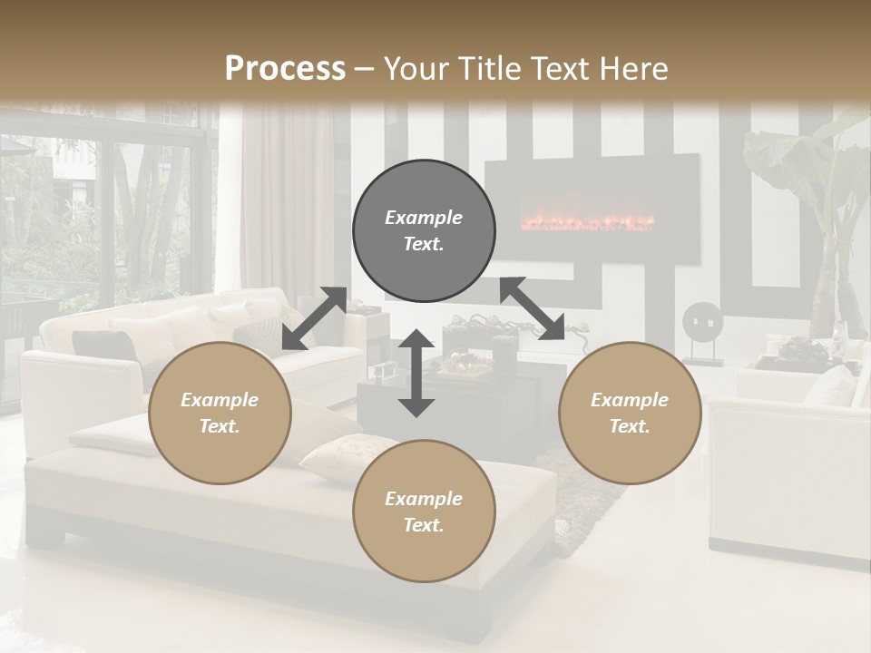 Modern House,Living-Room With The Modern Furniture PowerPoint Template