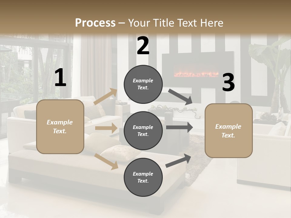 Modern House,Living-Room With The Modern Furniture PowerPoint Template