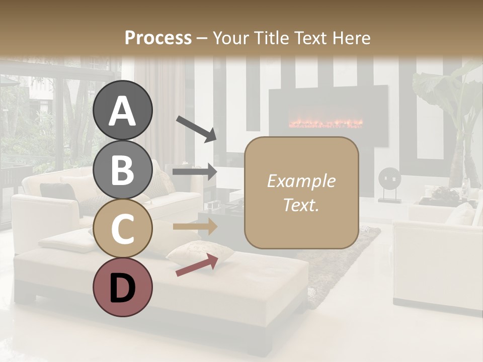 Modern House,Living-Room With The Modern Furniture PowerPoint Template
