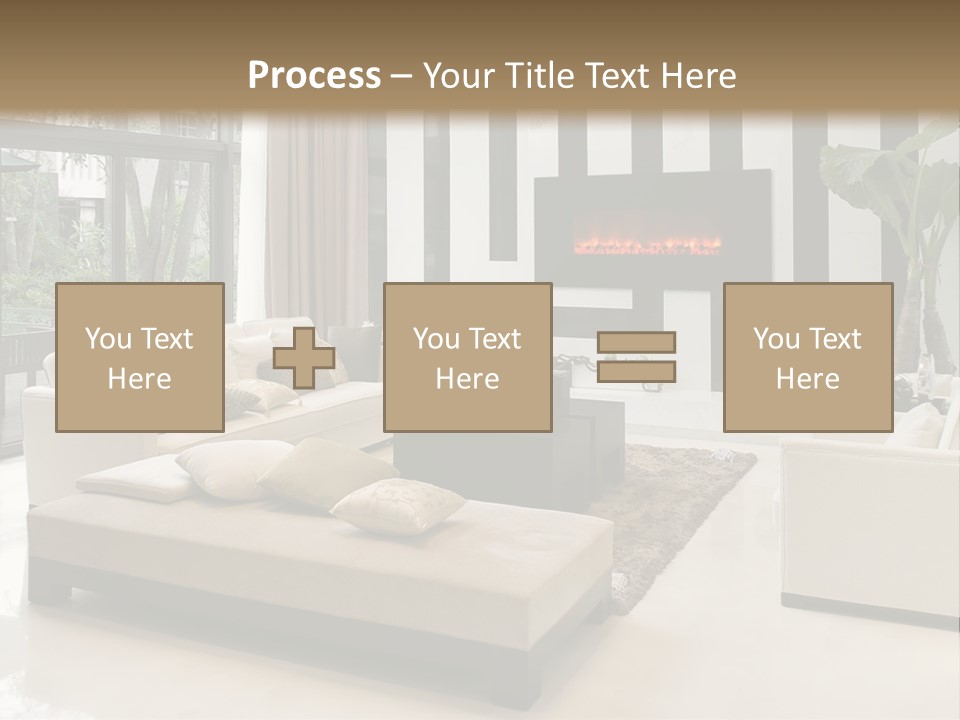 Modern House,Living-Room With The Modern Furniture PowerPoint Template