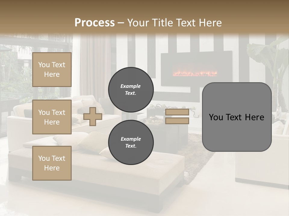Modern House,Living-Room With The Modern Furniture PowerPoint Template