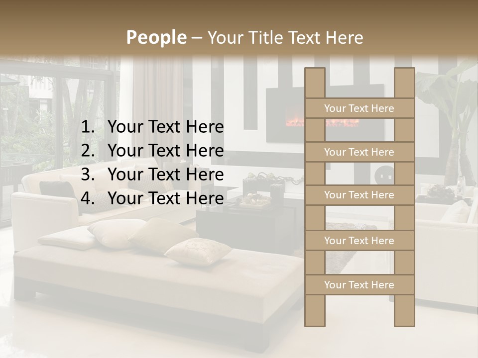 Modern House,Living-Room With The Modern Furniture PowerPoint Template