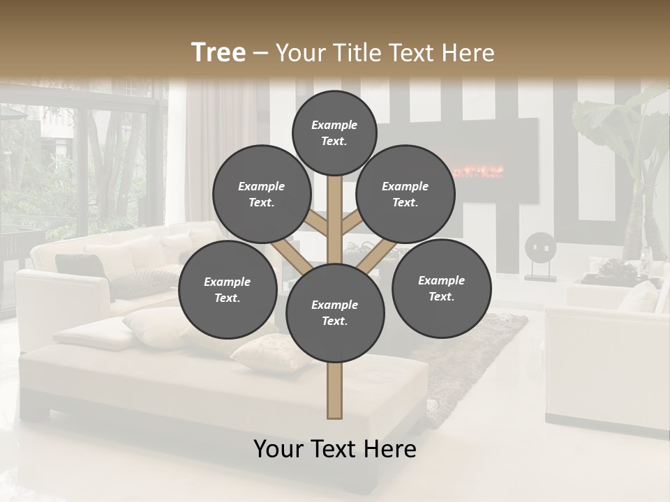Modern House,Living-Room With The Modern Furniture PowerPoint Template