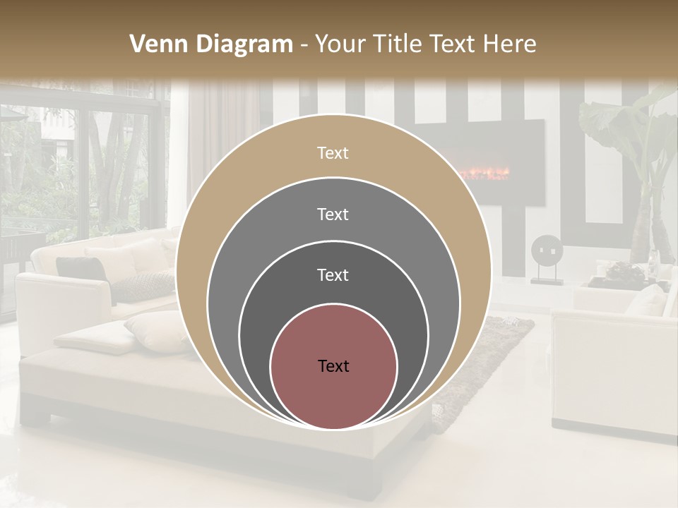Modern House,Living-Room With The Modern Furniture PowerPoint Template